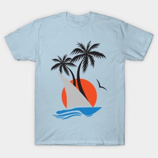 Palm trees on Beach T-Shirt